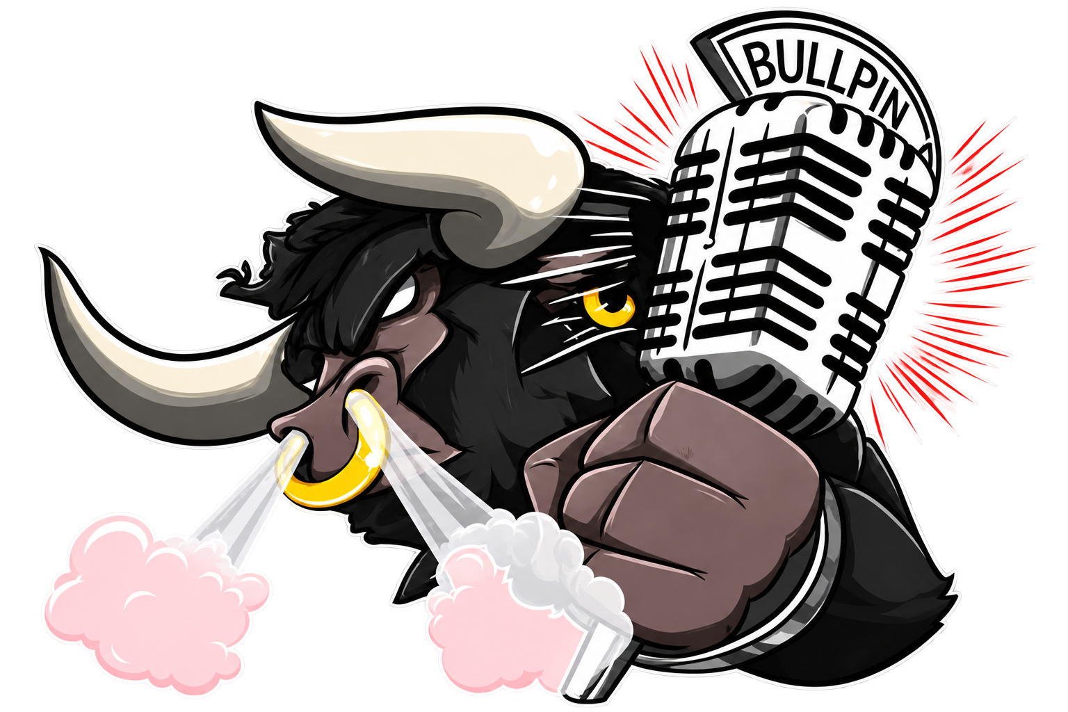 BullPinNC bull and microphone logo